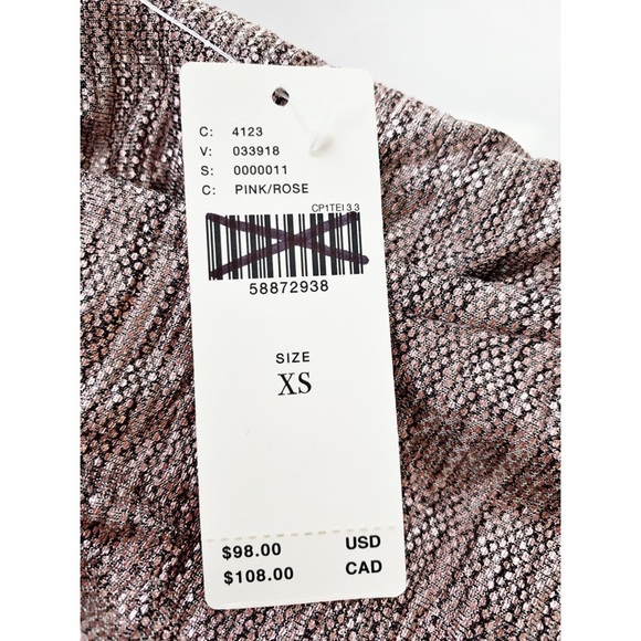 Nwt Anthropologie Metallic Shimmer Pink Holiday Joggers Festive Holiday XS - Picture 6 of 6